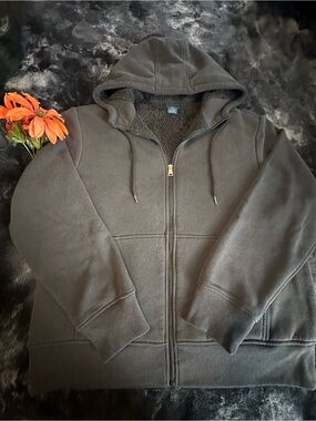 George Black Sherpa-Lined Zip Up Hoodie